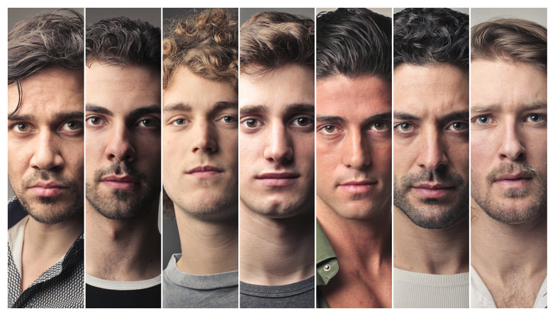 faces of men with different hairstyles